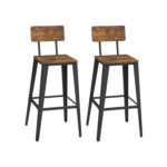 Baaritool 45.4×45.4×102.2cm vintage pruun-must Baaripukid ja baarilauad