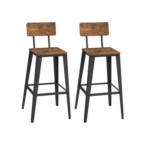 Baaritool 45.4×45.4×102.2cm vintage pruun-must Baaripukid ja baarilauad