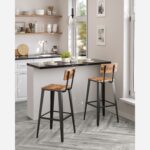 Baaritool 45.4×45.4×102.2cm vintage pruun-must Baaripukid ja baarilauad