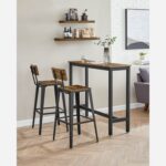 Baaritool 45.4×45.4×102.2cm vintage pruun-must Baaripukid ja baarilauad