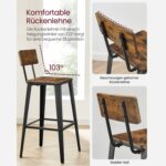 Baaritool 45.4×45.4×102.2cm vintage pruun-must Baaripukid ja baarilauad
