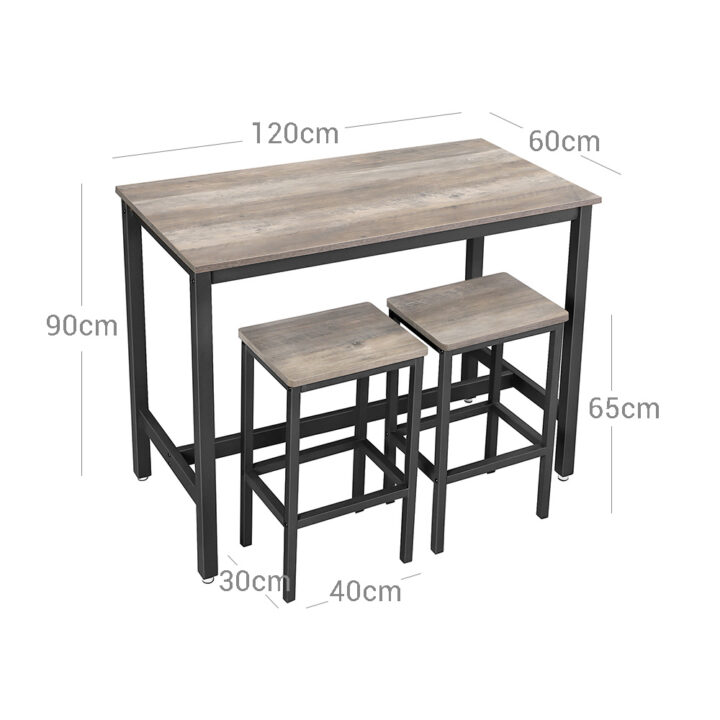Baarilauakomplekt 120x60x90cm/40x30x65cm, beež, must Köögilauad