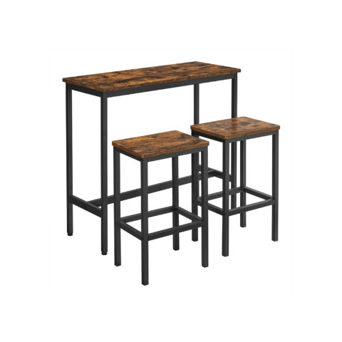 Baarilaudade komplekt 100x40x90cm/30x40x65cm, must Baarilauad