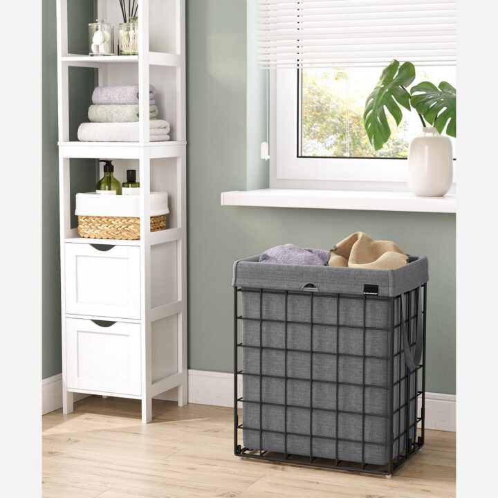 Pesukorv 48x33x58cm hall, must Pesukorvid ja hoiukastid