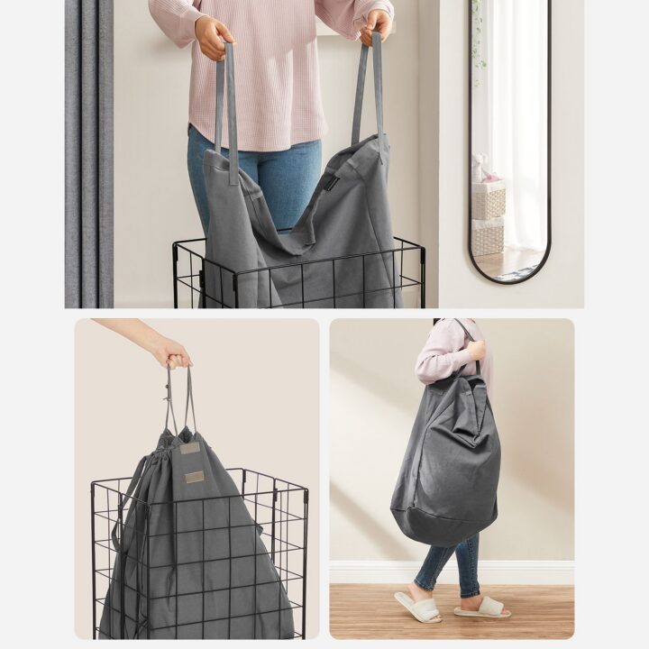 Pesukorv 48x33x58cm hall, must Pesukorvid ja hoiukastid