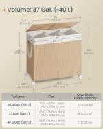 Pesukorv 66.5×37.5x65cm Pesukorvid ja hoiukastid