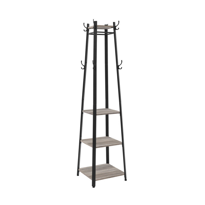 Riiul mantlite jaoks 43x43x180cm, beež, must Riidestanged
