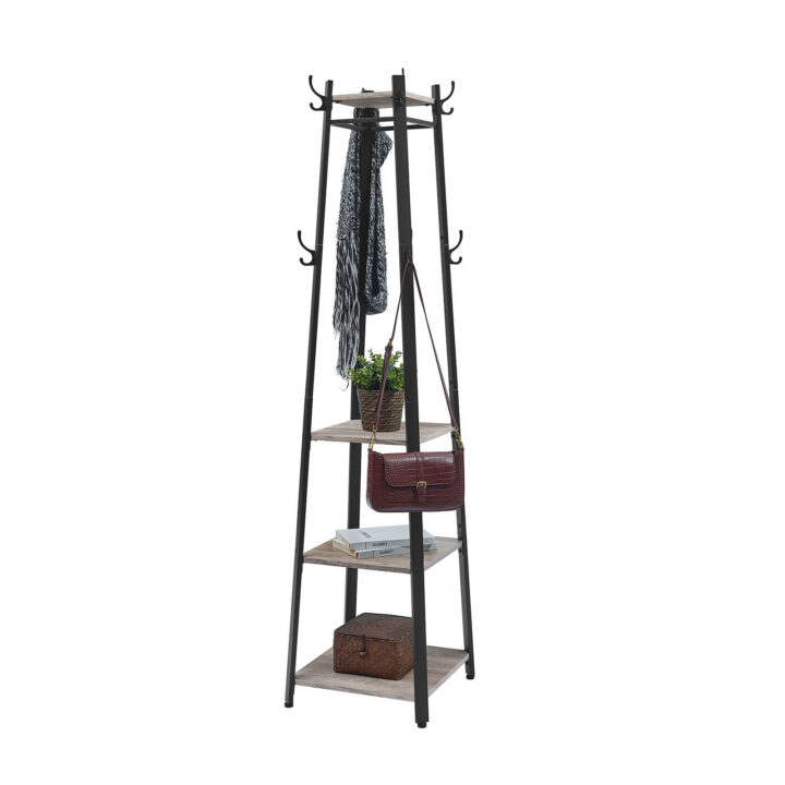 Riiul mantlite jaoks 43x43x180cm, beež, must Riidestanged