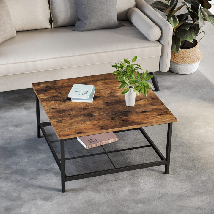 Kohvilaud 80x80x45cm antiik, must Kohvilauad