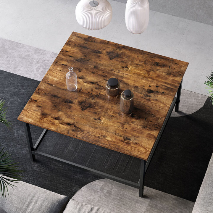 Kohvilaud 80x80x45cm antiik, must Kohvilauad