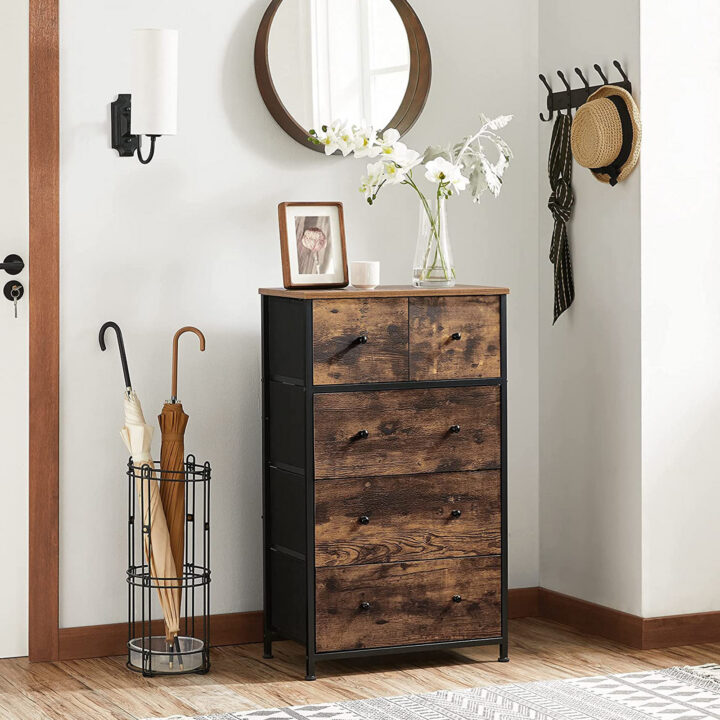 Öökapp 56x30x93cm must, kasvav vananenud värv Kummutid