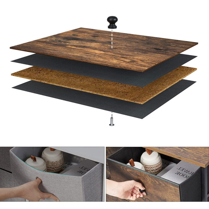 Öökapp 56x30x93cm must, kasvav vananenud värv Kummutid