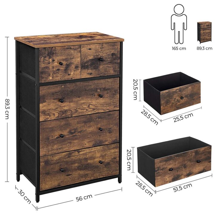 Öökapp 56x30x93cm must, kasvav vananenud värv Kummutid