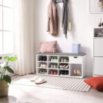 Jalatsipink 104×30.5x48cm valge, hall Kingakapid, riiulid ja pingid