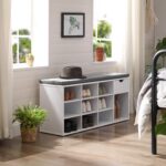 Jalatsipink 104×30.5x48cm valge, hall Kingakapid, riiulid ja pingid