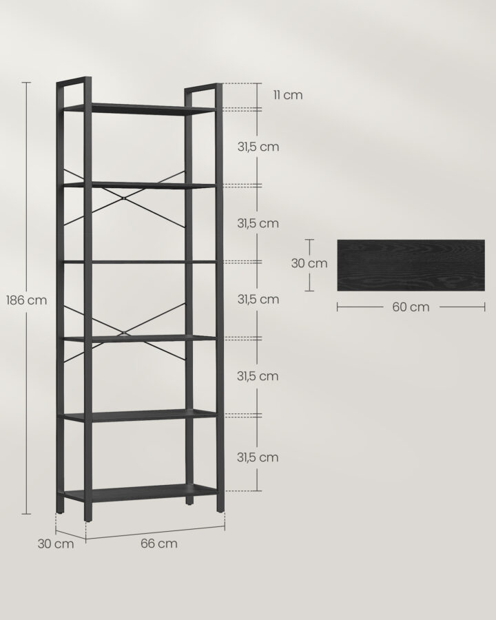 Hoiuriiul 66x30x186cm Raamaturiiulid