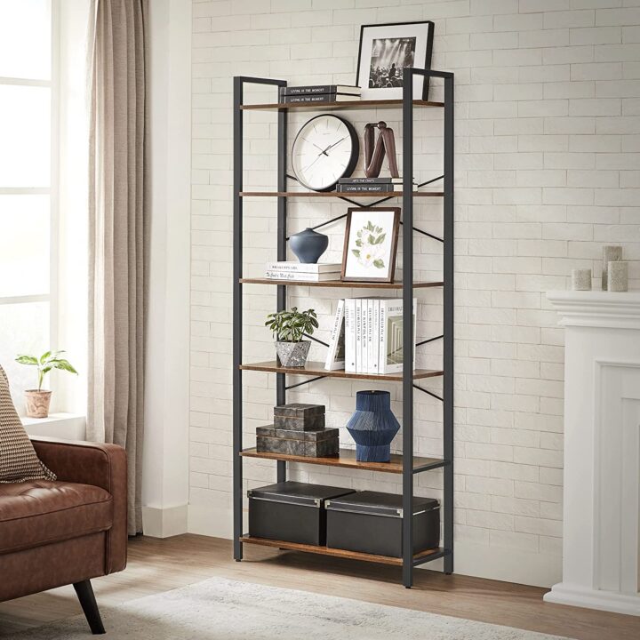 Redelriiul 80x30x184.3cm must, retrovärv Raamaturiiulid