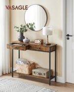 Konsoollaud 100x30x80cm vintage pruun-must Riiulid