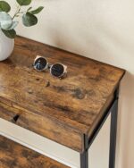 Konsoollaud 100x30x80cm vintage pruun-must Riiulid