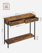 Konsoollaud 100x30x80cm vintage pruun-must Riiulid