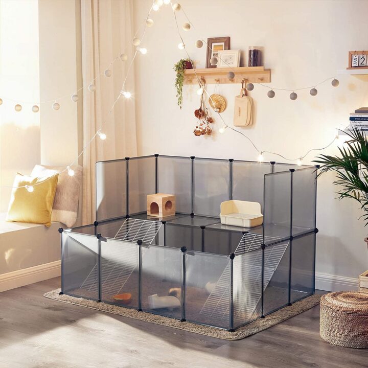 Plastikust aedik 143x108x93cm hall, hall Lemmikloomatarbed