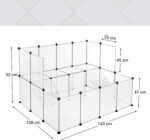 Plastikust aedik 143x108x93cm valge, must Lemmikloomatarbed