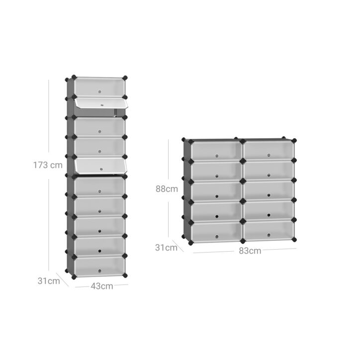 Plastikust kuubikute hoiustamine 43x31x173cm hall Jalanõudekapid
