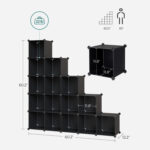 Plastikust kuubikute hoiustamine 123x31x123cm must Lemmikloomatarbed