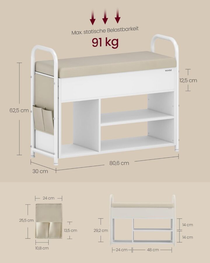 Jalatsipink 80.6x30x62.5cm Jalanõukapid ja riiulid