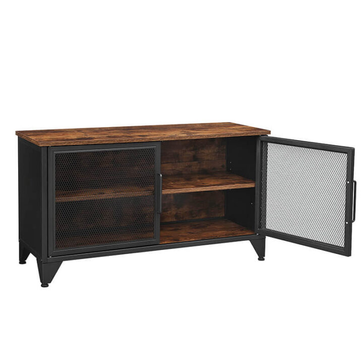 Hoiukapp 100x35x55.5cm rustikaalne pruun, must Riiulid