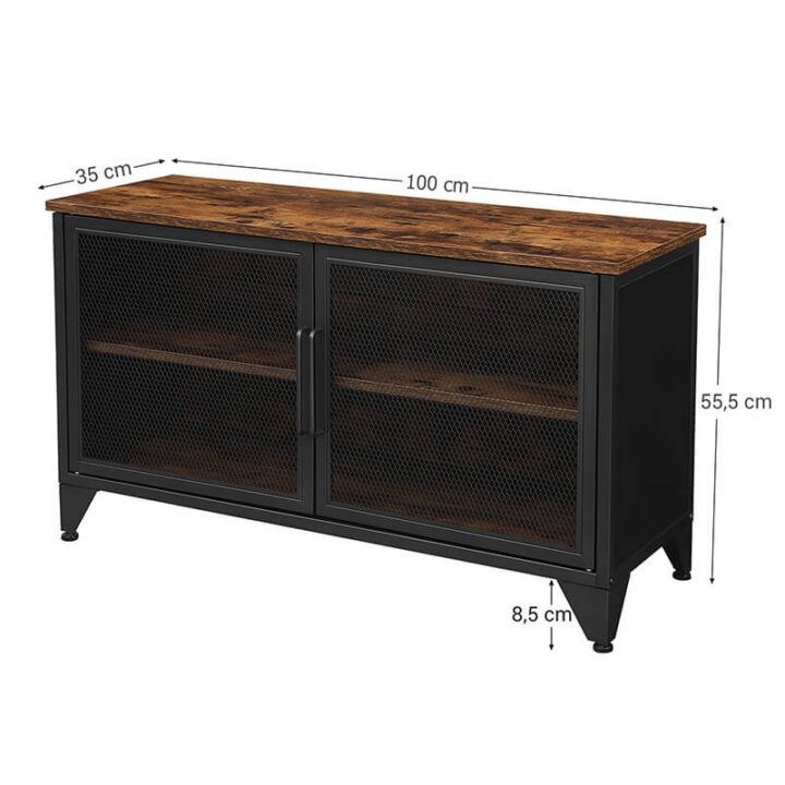 Hoiukapp 100x35x55.5cm rustikaalne pruun, must Riiulid