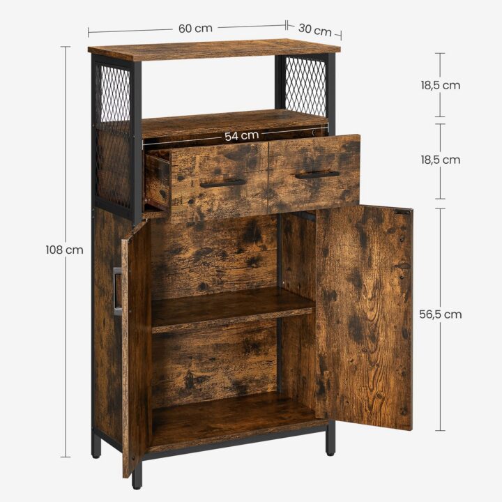 Säilituskapid 60x30x108cm must, retrovärv Köögikapid