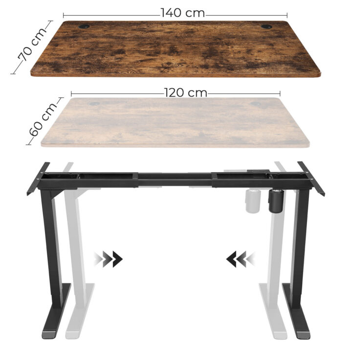 Seisulaud 110-155x58x68-116cm must Reguleeritava kõrgusega lauad