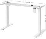 Seisulaud 110-155x58x68-116cm valge Reguleeritava kõrgusega lauad
