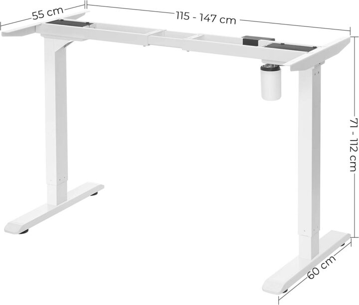 Seisulaud 110-155x58x68-116cm valge Reguleeritava kõrgusega lauad