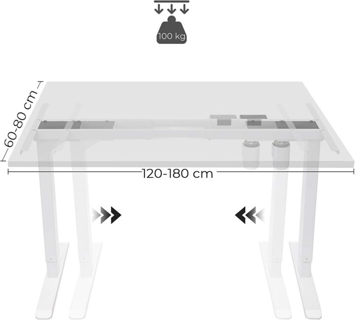 Seisulaud 110-155x58x68-116cm valge Reguleeritava kõrgusega lauad