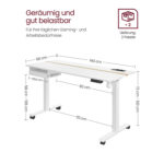 Seisulaud 140x60x72-120 valge Reguleeritava kõrgusega lauad