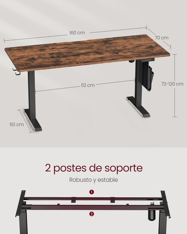 Seisulaud 160x70x72-120cm Reguleeritava kõrgusega lauad