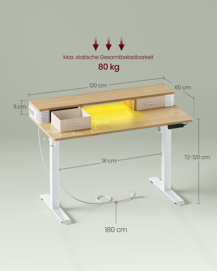 Seisulaud 120x60x(83.5-131.5cm) Reguleeritava kõrgusega lauad