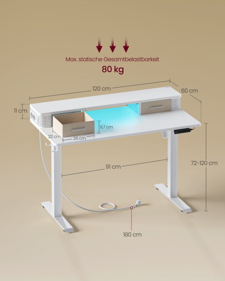 Seisulaud 120x60x(83.5-131.5cm) Reguleeritava kõrgusega lauad
