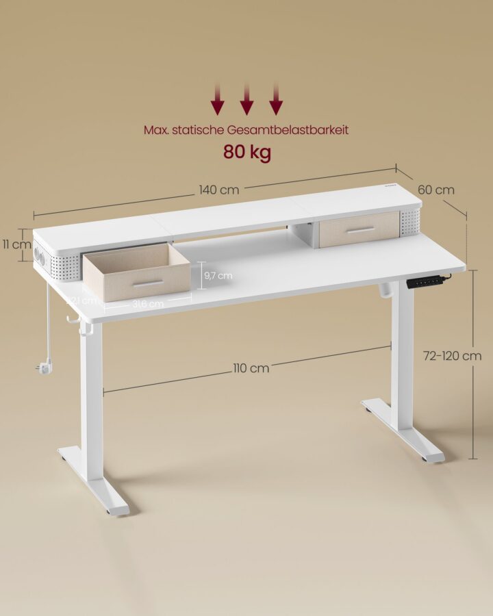 Seisulaud 140x60x(83.5-131.5cm) Reguleeritava kõrgusega lauad