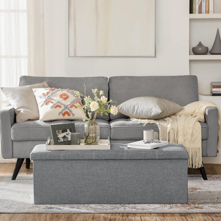 Säilituskast jalamannaga 110x38x38cm helehall Kummutid