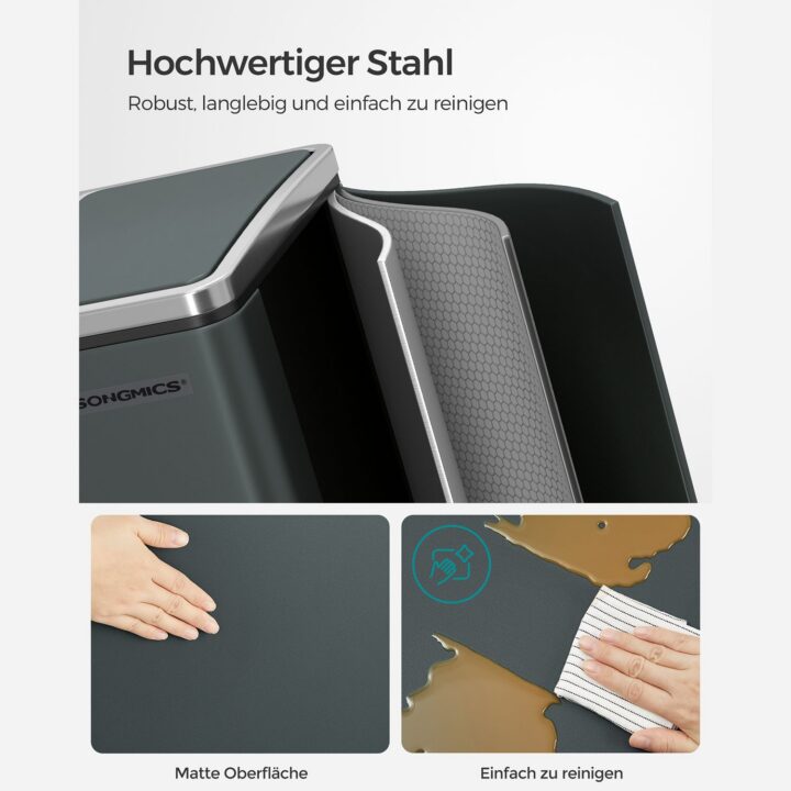 Prügikast 41x36x47cm hall, suitsuhall + must/roostevaba teras Prügikastid