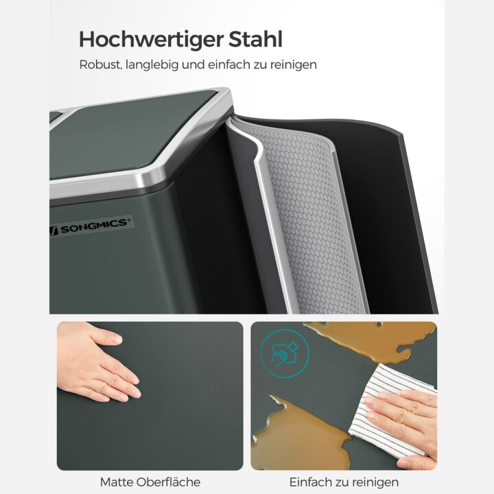 Prügikast 61x34x55.5cm hall, must Prügikastid
