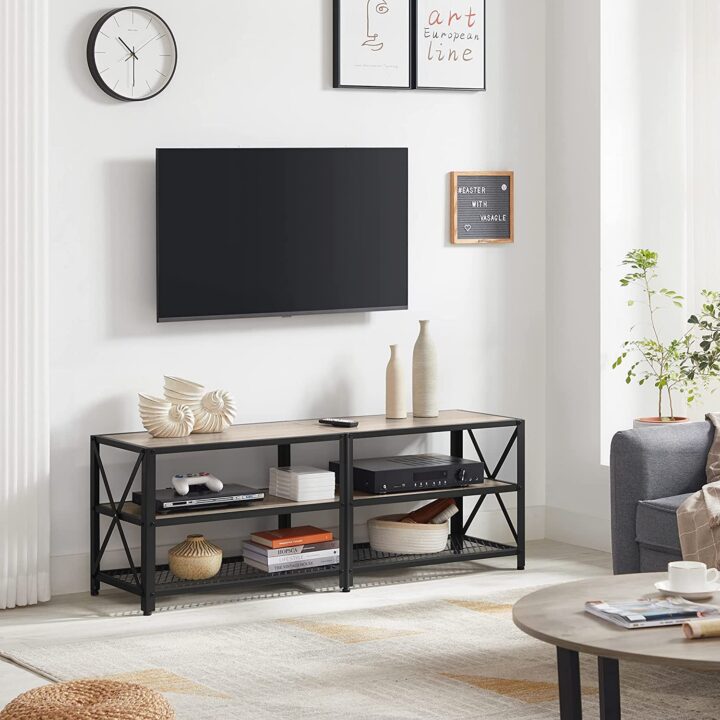 TV alus 140x39x52cm must, hele elevandiluu TV-alused