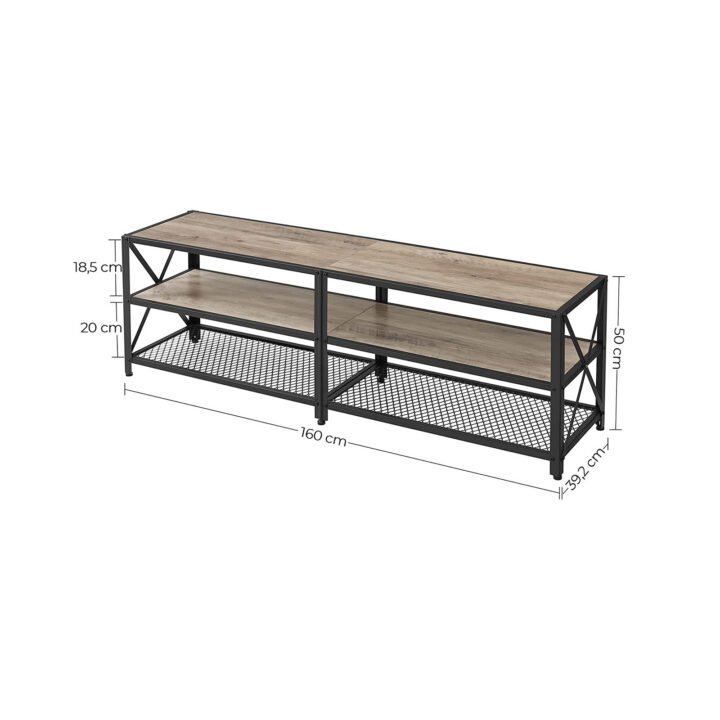 TV alus 160x39x52cm must, hele elevandiluu TV-alused