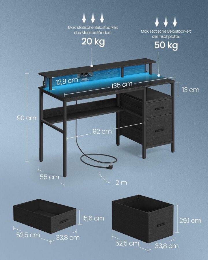Arvutilaud 135x55x89cm(75cm) Arvutilauad