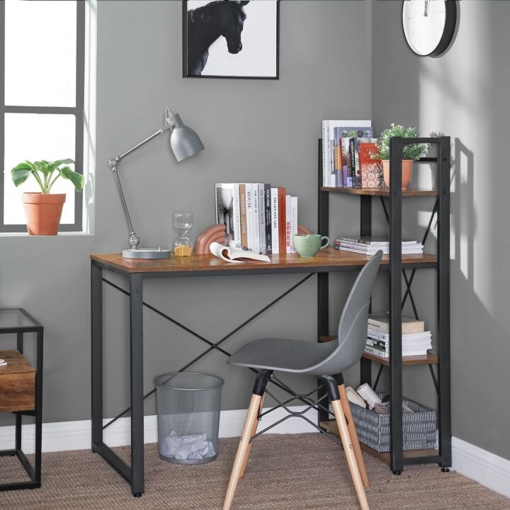 Arvutilaud 120×119.3x60cm antiik, must Arvutilauad