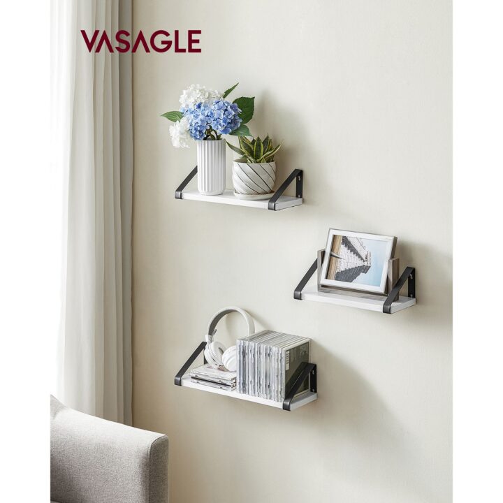 Seinariiulite komplekt 30/35/40x12x10cm must, täpiline valge Sisustusteadotet