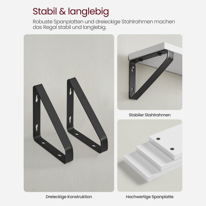 Seinariiulite komplekt 30/35/40x12x10cm must, täpiline valge Sisustusteadotet